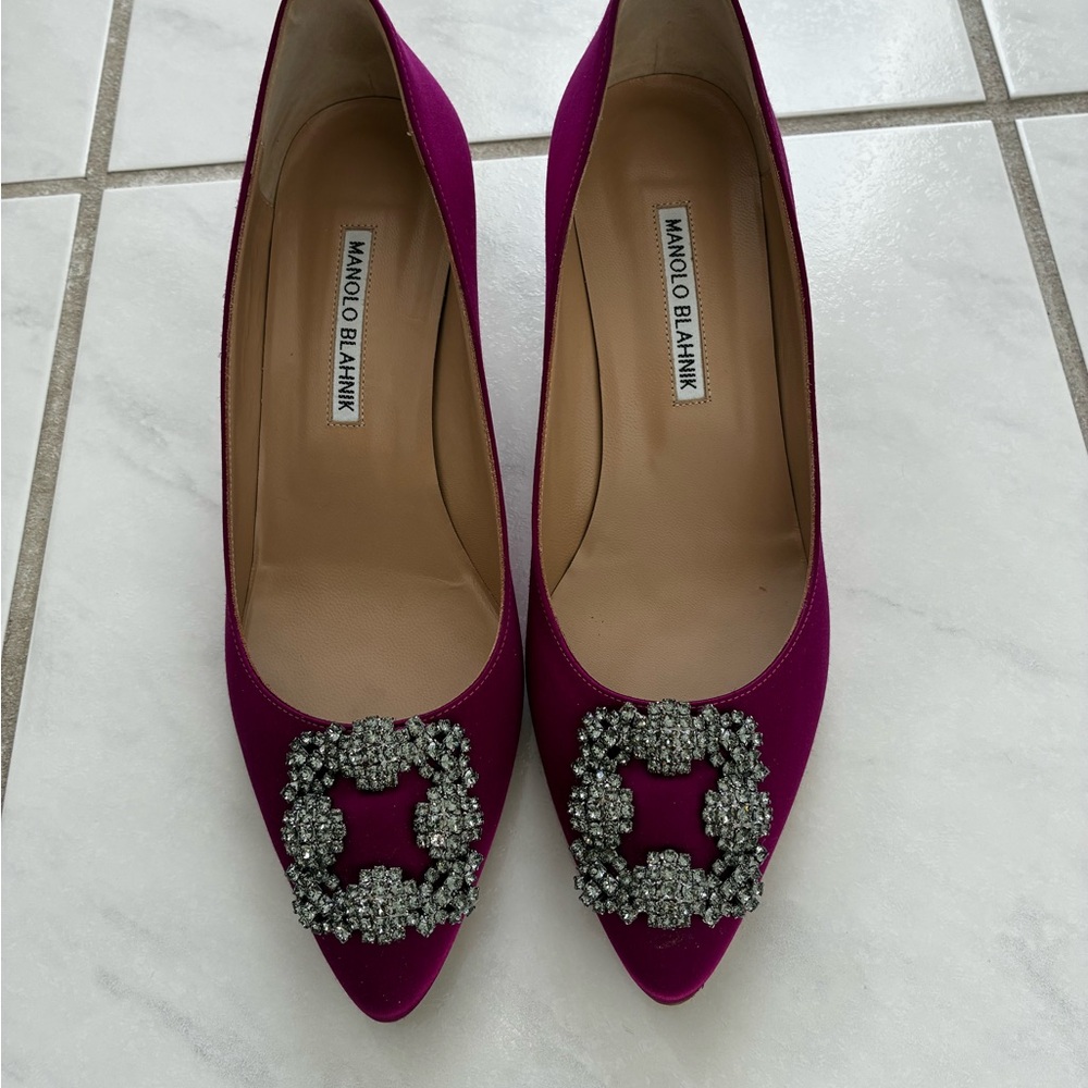 Manolo Blahnik Pink Embellished Heels